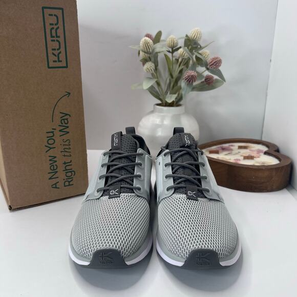 Kuru Women Kuru Atom Walking Comfort Sneaker Cloud Gray/White/Iron Gray Women 8M NWB